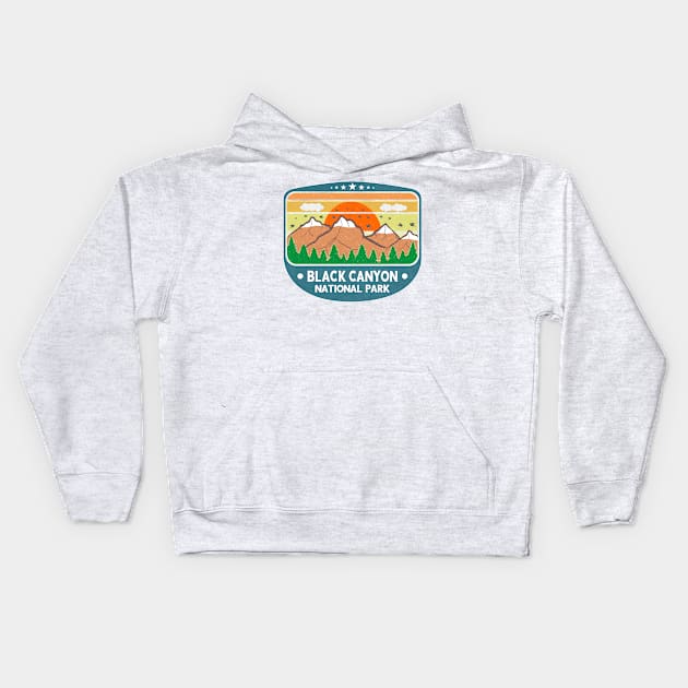 Black Canyon National Park Colorado Vintage Sunset for Climbers Kids Hoodie by DexterFreeman